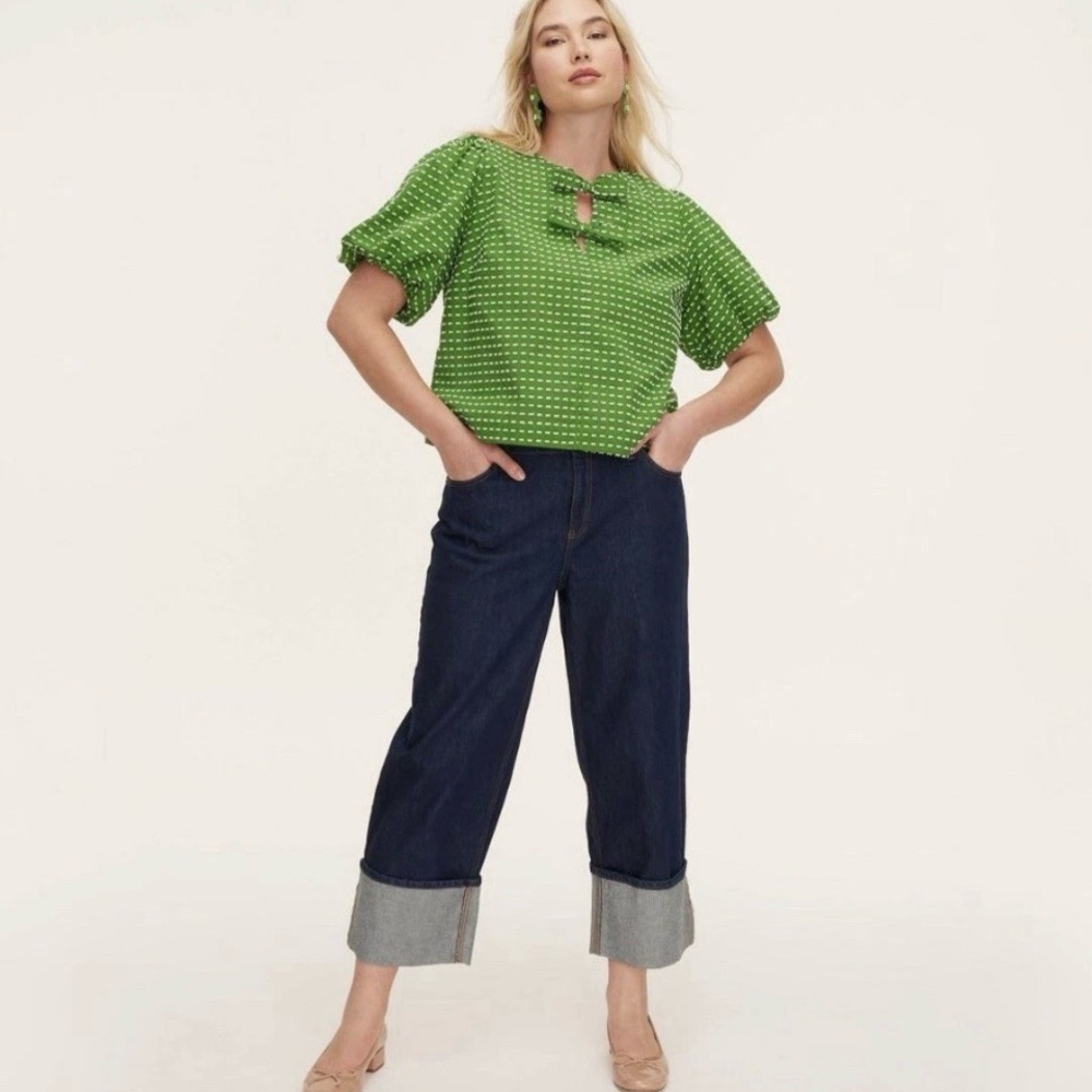 Kate Spade For Target High Rise Straight Leg Wide Cuff Jeans Size 4